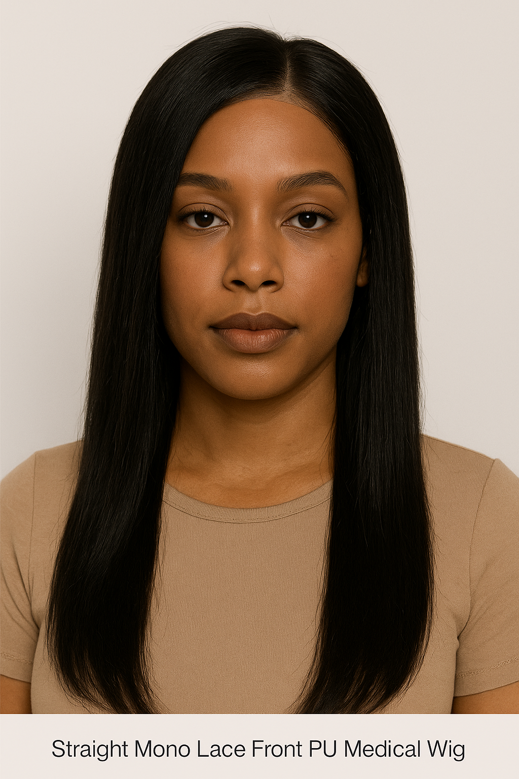 Straight Mono Lace Front PU Medical Wig